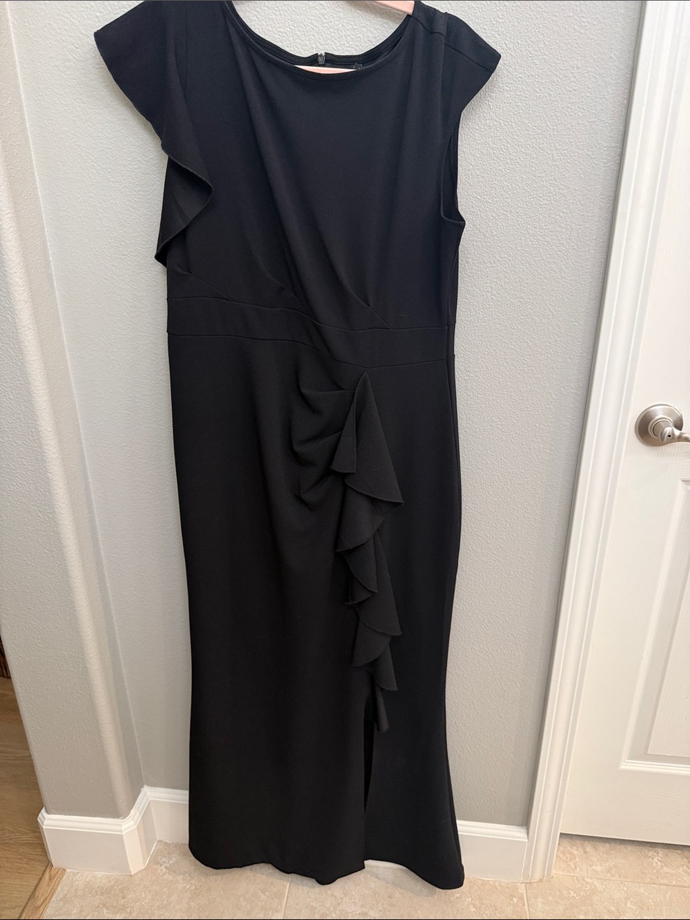 Black Ruffle-Front Maxi Dress - Picture 2 of 3